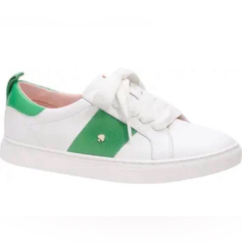Kate Spade New York Adorn Sneakers Optic White / Fresh Green Women’s Size 8.5 B